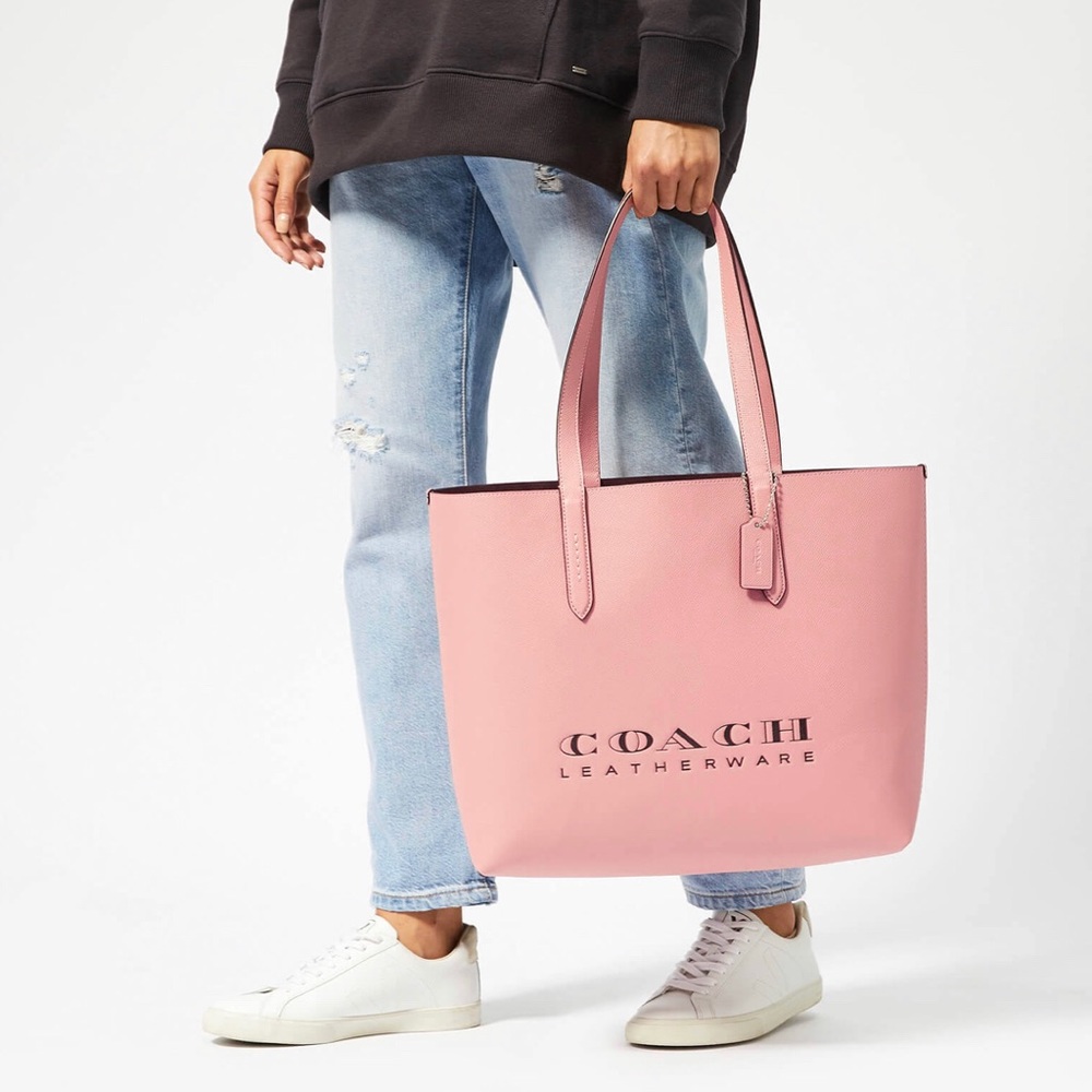 Coach Pink Leather Tote Bag